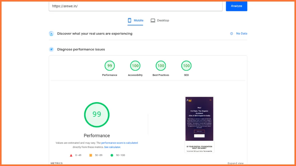 Are We Website Performance - Mobile